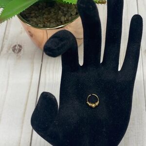 14k Triple Beaded Tragus Cartilage Wire Wrapped Helix Hoop Earring 20G